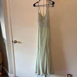 Elegant Sage Green Evening Dress